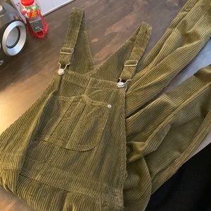 Olive Green Corduroy Overalls